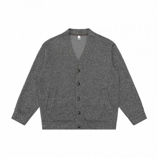 Unisex Oversize-Strickcardigan mit V‑Ausschnitt, durchgehender Knopfleiste und aufgesetzten Eingrifftaschen Nord Taschen