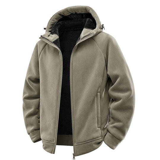Herren Teddygefütterte Fleece‑Kapuzenjacke mit Thermofutter, durchgehendem Reißverschluss & Eingrifftaschen Nord Taschen