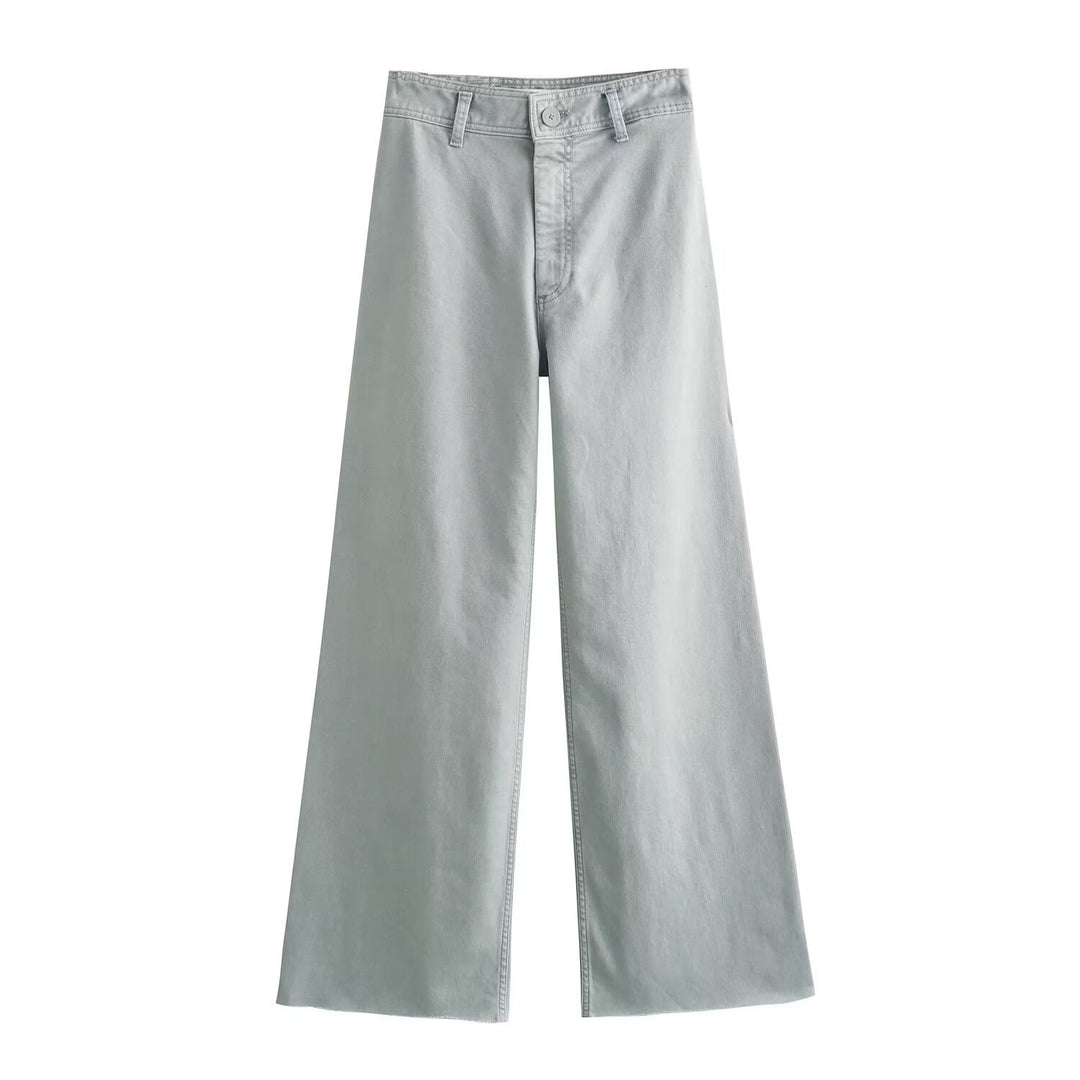 Damen weite High‑Waist Worker‑Hose mit aufgesetzten Gesäßtaschen Nord Taschen