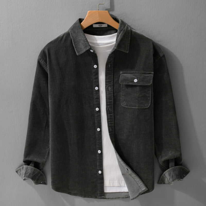 Herren Cordshirt im Overshirt‑Stil mit Brustpatte und entspannter Passform Nord Taschen