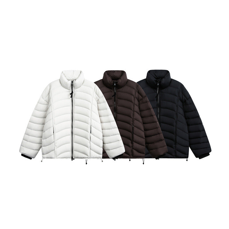 Damen Kurz geschnittene ultraleichte Steppjacke mit Stehkragen Nord Taschen