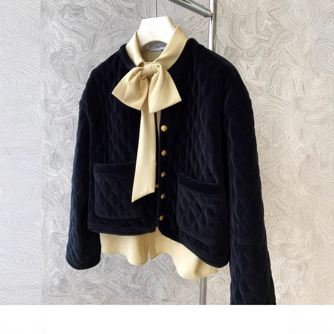 Damen Modische Steppjacke mit Knopfdetails Nord Taschen