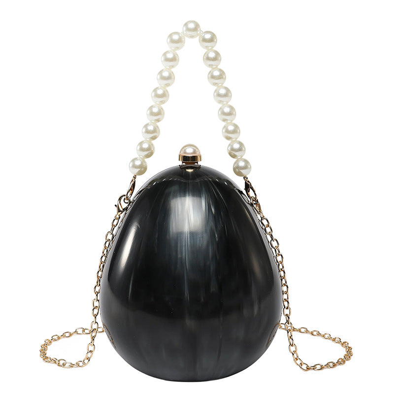 Damen Clutch im Eier-Design mit Perlenakzent Nord Taschen