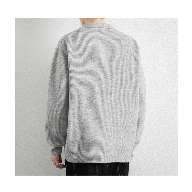 Herren Strickpullover mit Knopfleiste Nord Taschen