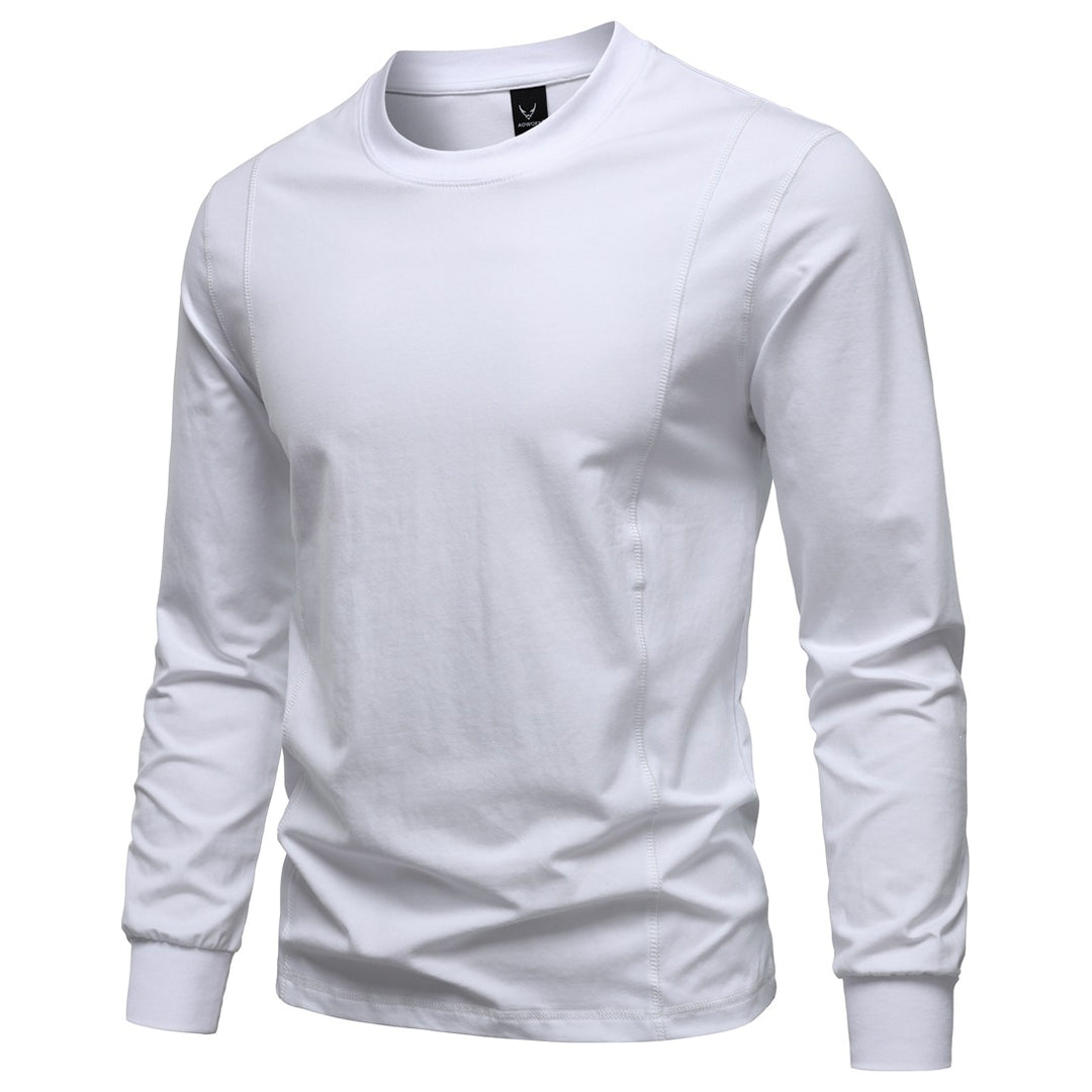 Herren Langarmshirt aus Stretch-Baumwollmix mit Rundhals und Flachnähten Nord Taschen