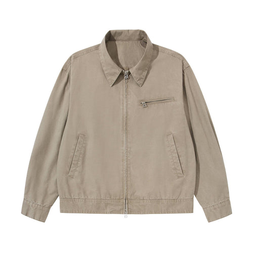 Herren Kurzblouson im Vintage‑Washed Canvas mit Zwei‑Wege‑Reißverschluss Nord Taschen