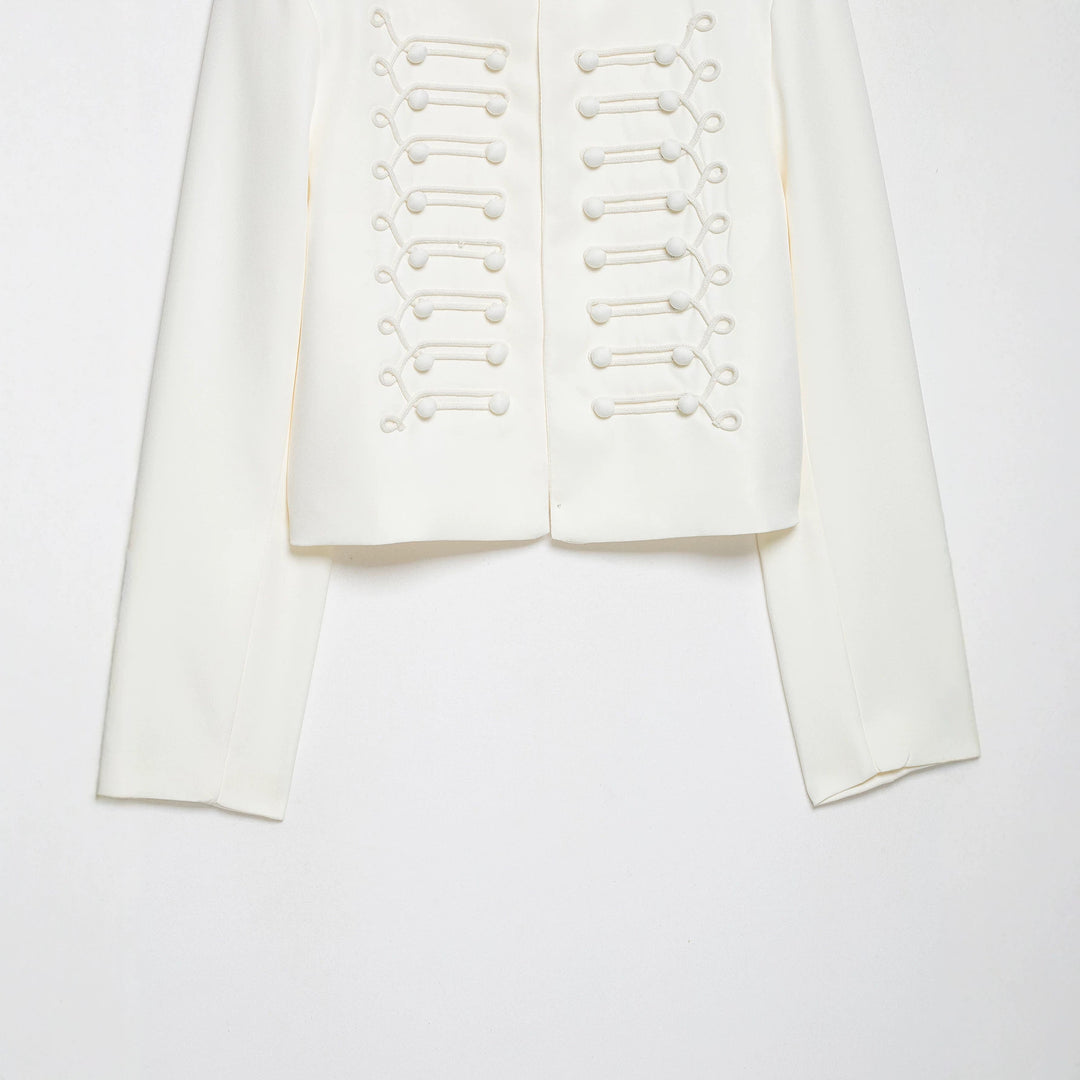 Damen Korddetail-Bolerojacke mit Stehkragen und Paraderiegel-Optik Nord Taschen