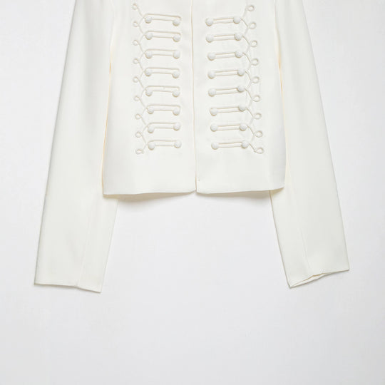 Damen Korddetail-Bolerojacke mit Stehkragen und Paraderiegel-Optik Nord Taschen