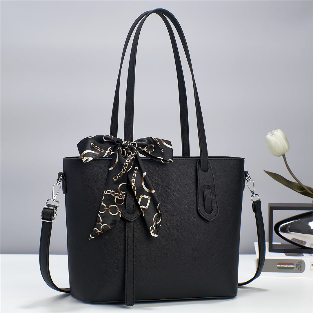 Damen elegant strukturierte Handtasche mit modischem Schal Nord Taschen