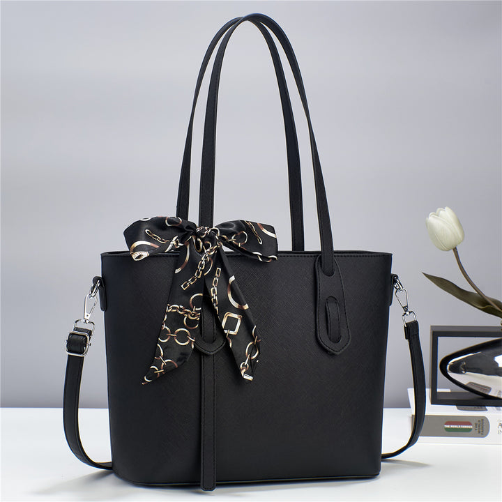 Damen elegant strukturierte Handtasche mit modischem Schal Nord Taschen