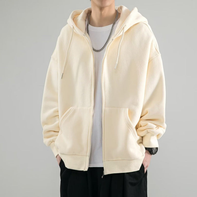 Herren Oversize-Kapuzenjacke mit durchgehendem Reißverschluss, doppellagiger Kapuze und Kängurutaschen Nord Taschen