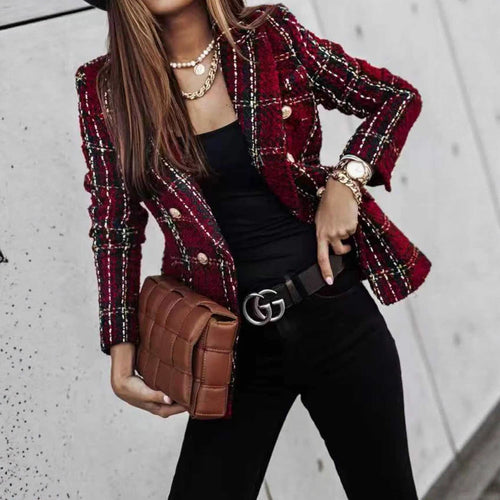 Damen Eleganter Strukturierter Blazer Nord Taschen