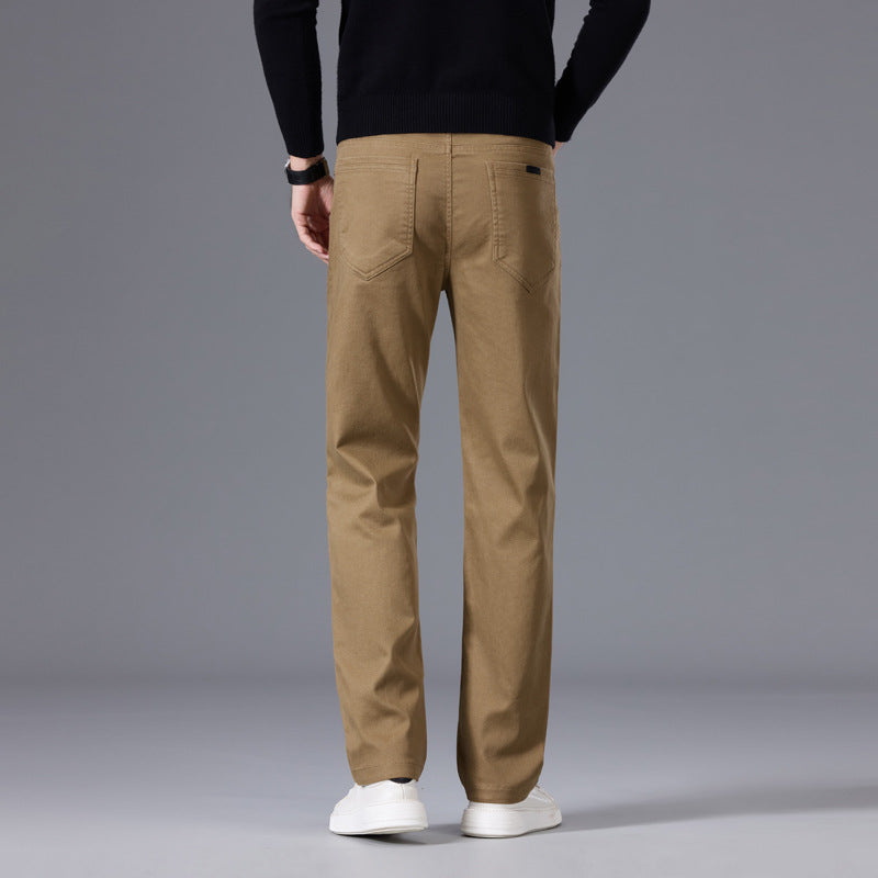 Herren Entspannte Baumwoll-Twill-Chinohose mit geradem Bein Nord Taschen