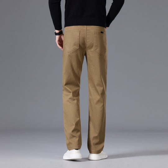 Herren Entspannte Baumwoll-Twill-Chinohose mit geradem Bein Nord Taschen