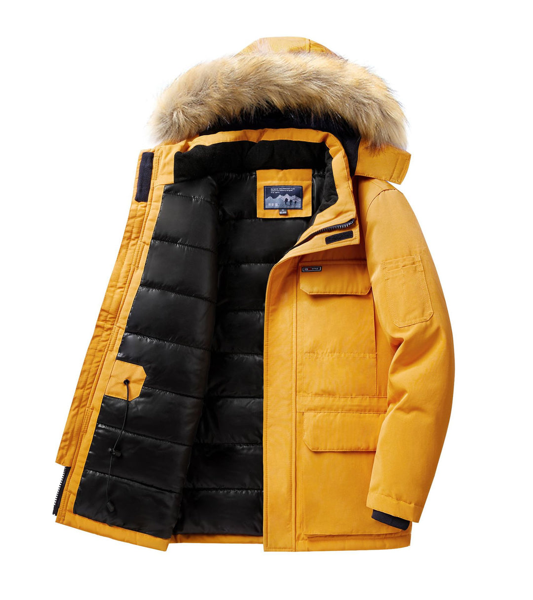 Herren Expedition-Parka mit abnehmbarer Kapuze und Kunstfellbesatz Nord Taschen
