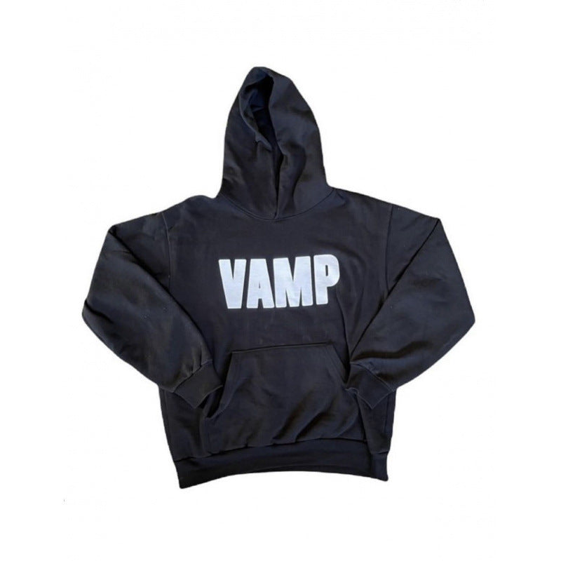 Unisex Kapuzensweatshirt mit Used-Frontdruck und Kängurutasche Nord Taschen