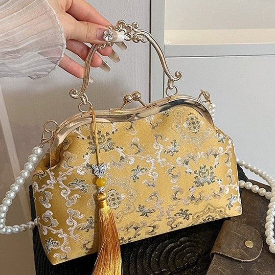 Damen elegante Handtasche mit kunstvollem Verschluss Nord Taschen