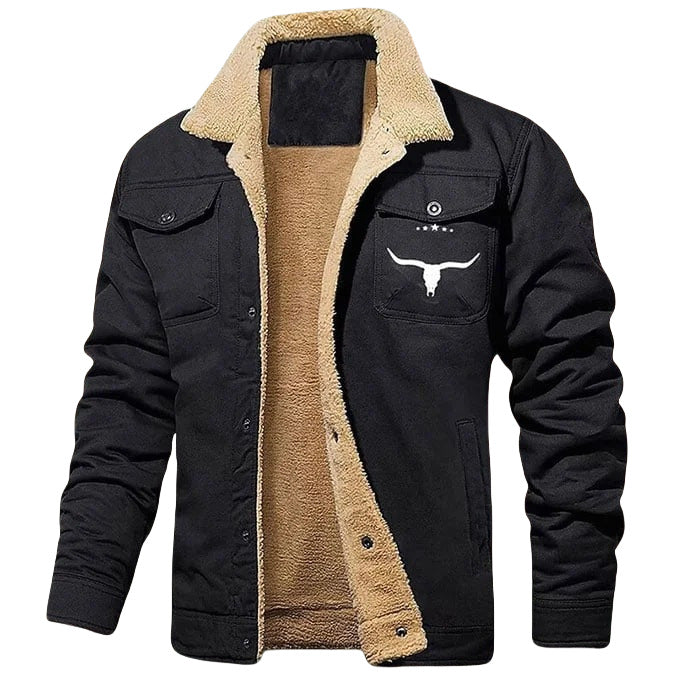 Herren Sherpa-gefütterte Canvas-Arbeiterjacke mit Brusttaschen Nord Taschen