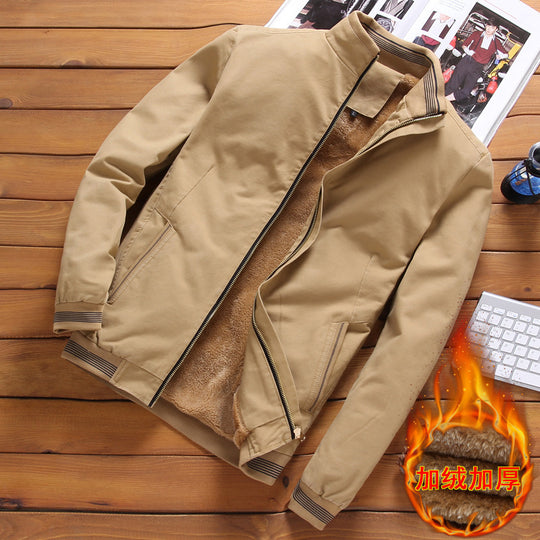 Herren  gefütterte Winterblousonjacke mit weichem Teddyfutter, winddichter Außenhülle und verdecktem Zweiwege-Reißverschluss Nord Taschen