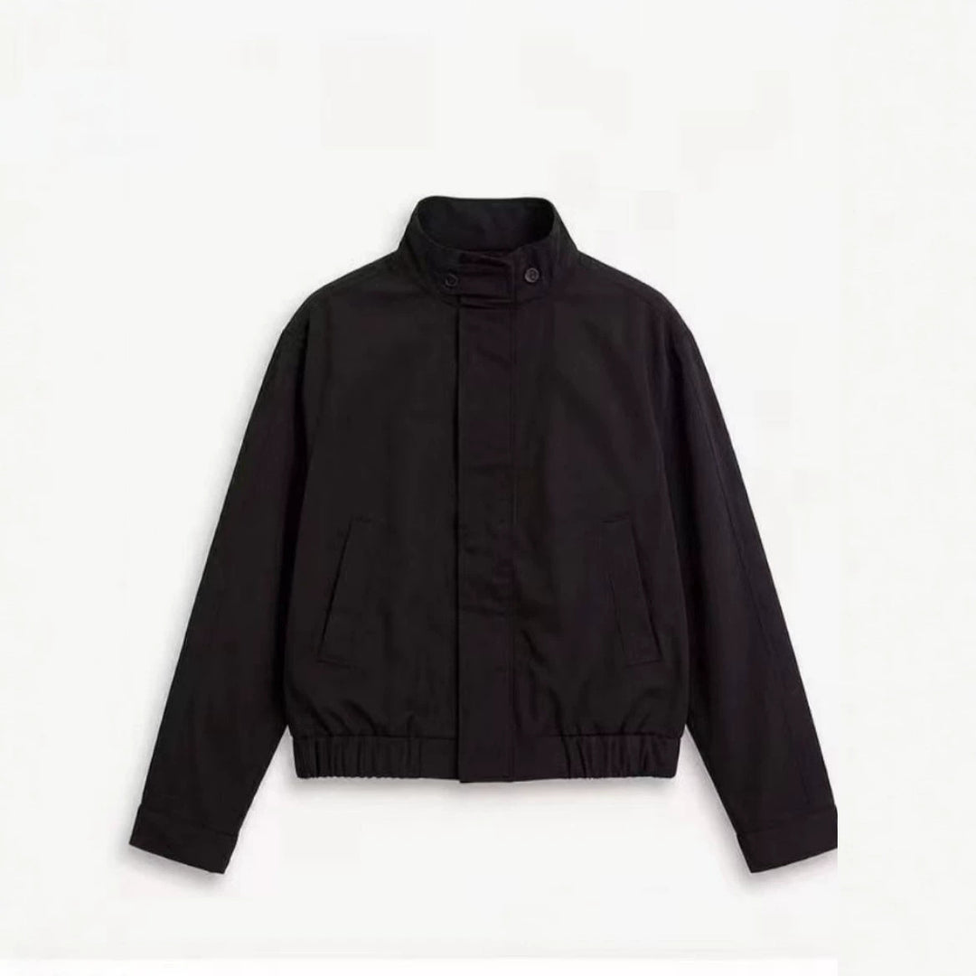 Herren Kurzer Stehkragen-Blouson mit verdecktem Reißverschluss und elastischem Saum Nord Taschen