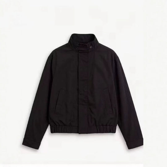 Herren Kurzer Stehkragen-Blouson mit verdecktem Reißverschluss und elastischem Saum Nord Taschen