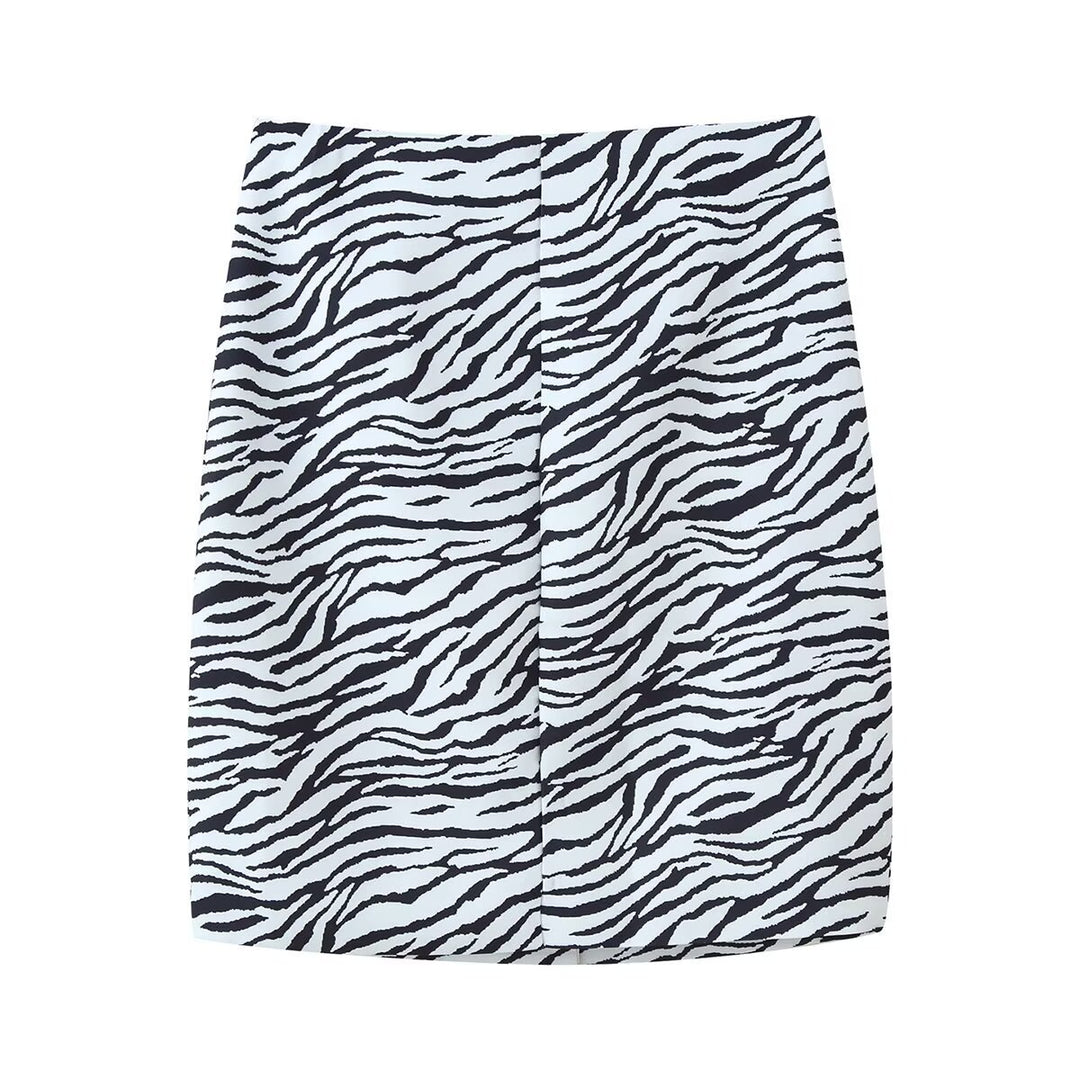 Damen Kurzblazer mit übergroßem Schalkragen und Zebra-Print Nord Taschen