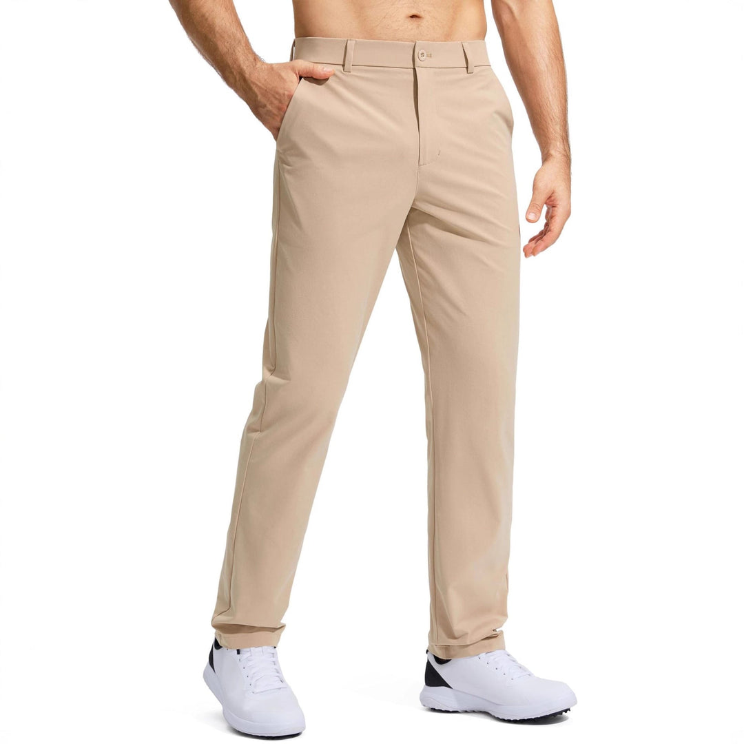 Herren nan elastische Golftwill-Hose mit geradem Schnitt, knitterfreiem Material und verdeckter Reißverschlusstasche - Arvani
