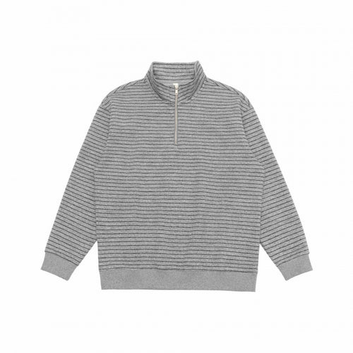 Unisex Oversize-Feinstrickpullover mit halbem Reißverschluss und Stehkragen Nord Taschen
