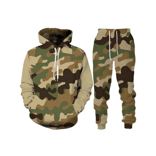 Herren Stylisches Kapuzensweatshirt und Jogginghose Set Nord Taschen