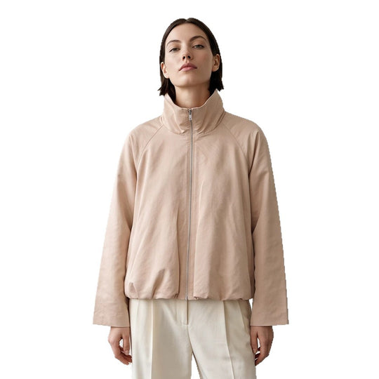 Damen leichte Übergangsjacke mit hohem Stehkragen, Raglanärmeln und balloniertem Saum Nord Taschen