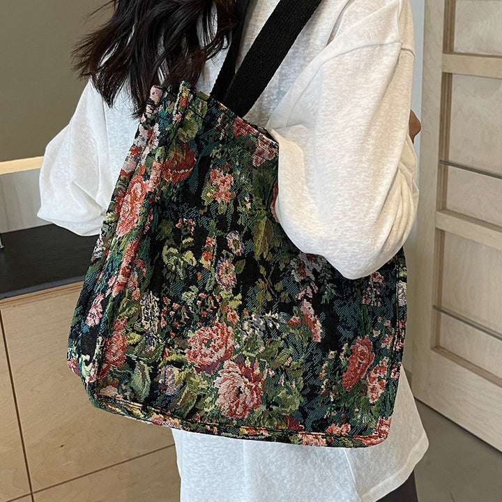 Damen Einkaufstasche im floralen Jacquard-Design Nord Taschen