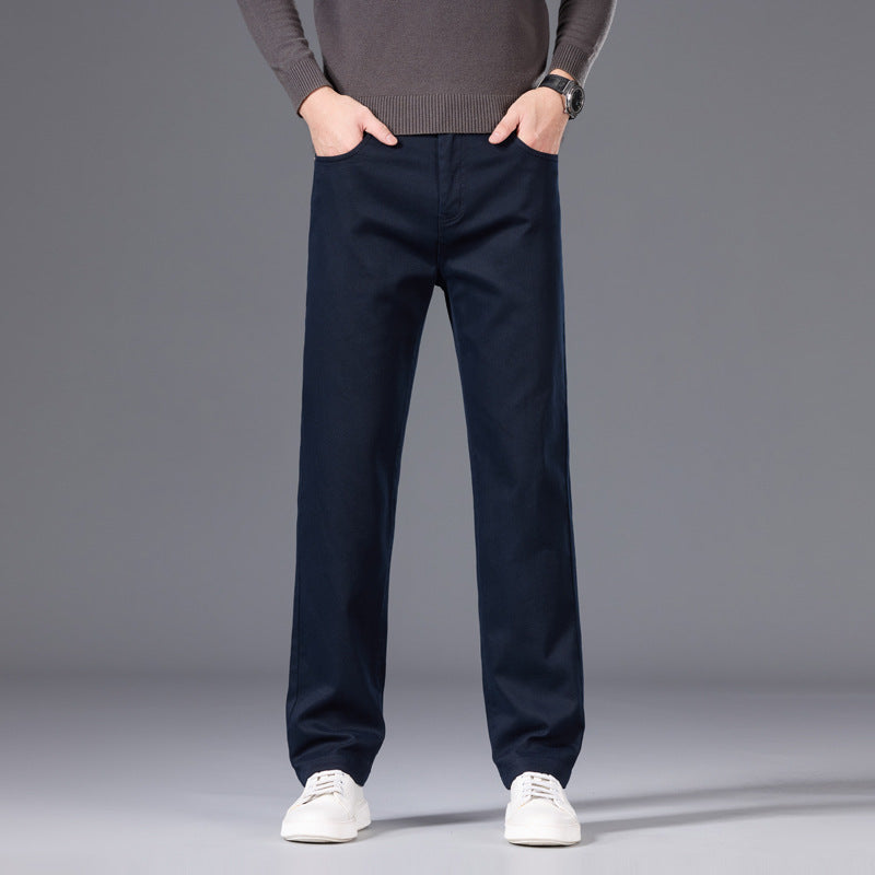 Herren Entspannte Baumwoll-Twill-Chinohose mit geradem Bein Nord Taschen