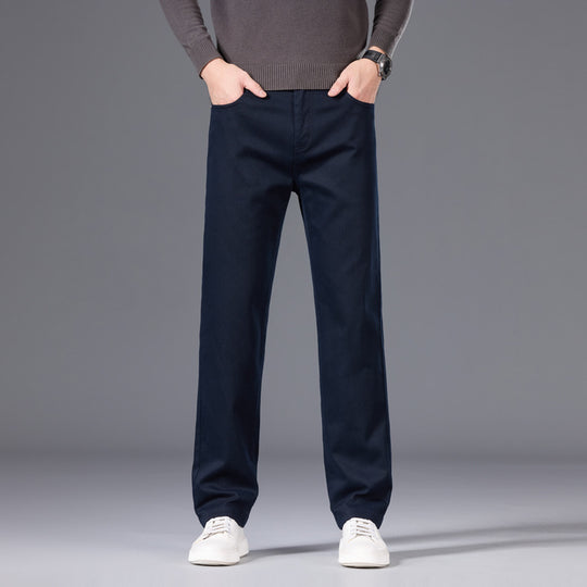 Herren Entspannte Baumwoll-Twill-Chinohose mit geradem Bein Nord Taschen