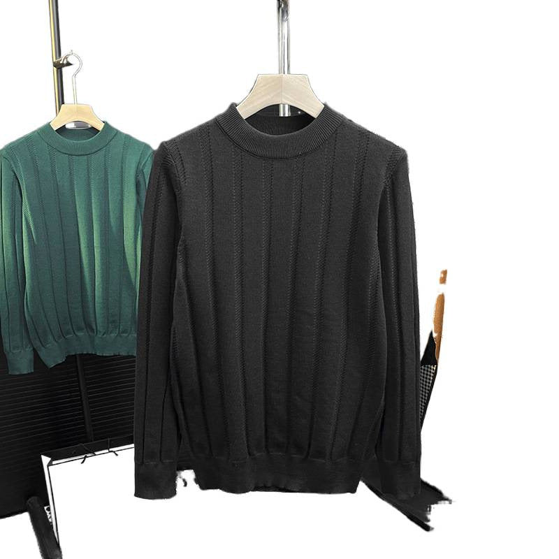 Herren Feinstrick-Pullover mit vertikaler Rippenstruktur und kurzem Stehkragen Nord Taschen