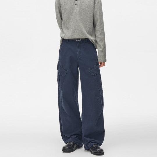 Herren Ultraweite Cargo-Twillhose mit hoher Bundlinie, Oversized-Bein und aufgesetzten Klappentaschen Nord Taschen
