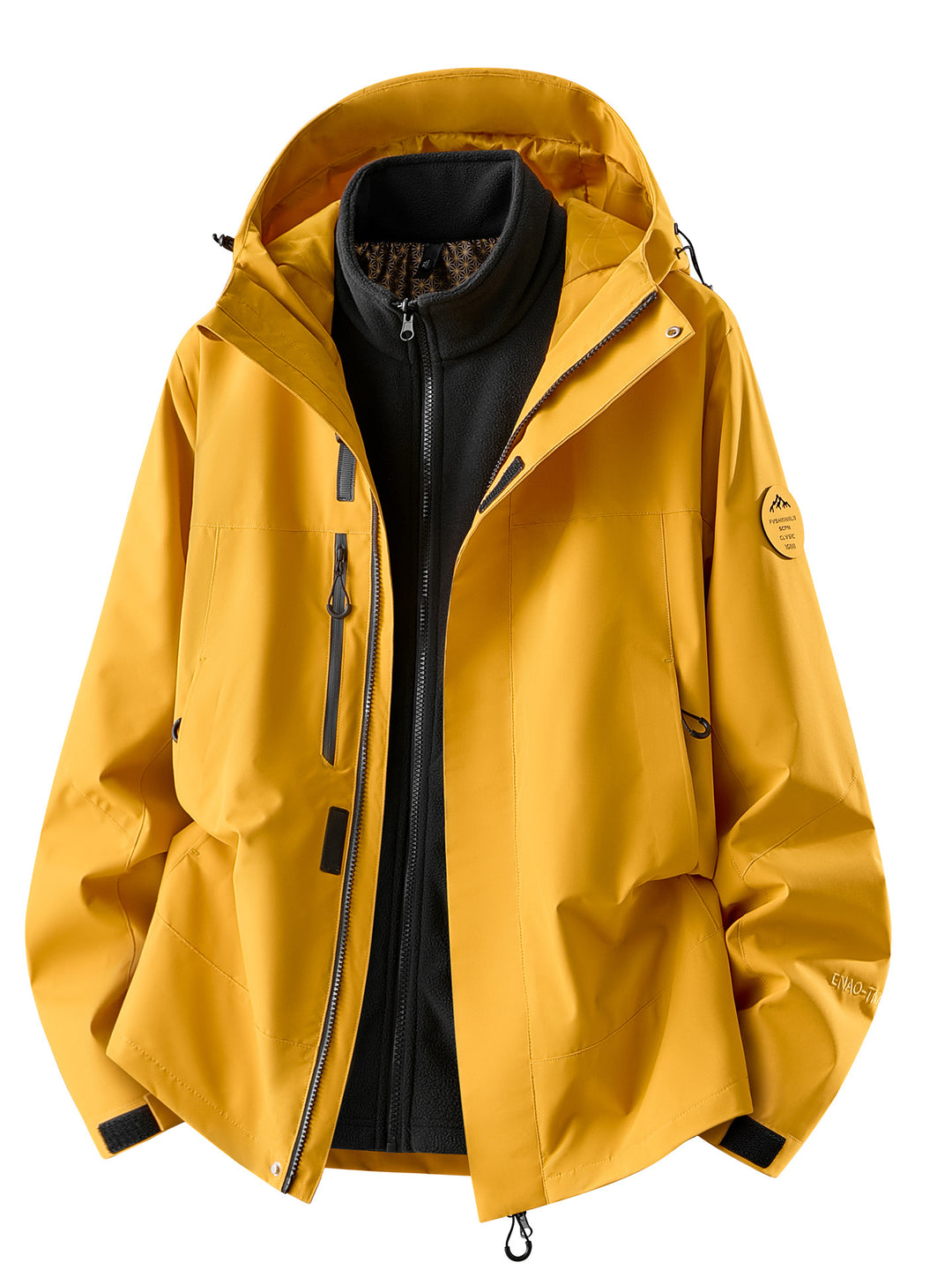Herren wasserdichte Outdoorjacke mit abnehmbarer Fleece-Innenjacke Nord Taschen
