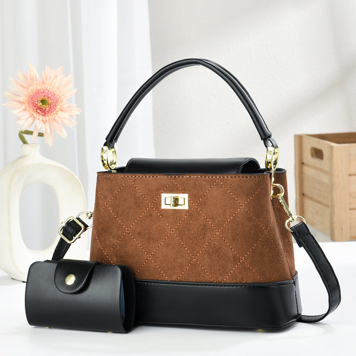 Damen elegante Handtasche mit luxuriösem Steppdesign und abnehmbarer Clutch Nord Taschen