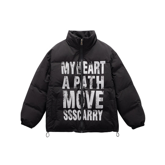 Unisex Oversize Steppjacke mit hohem Stehkragen und Statement-Print Nord Taschen