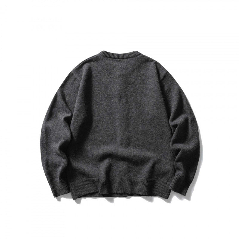 Unisex Kastenförmige Feinstrick-Cardigan mit Rundhals und gerippten Abschlüssen Nord Taschen