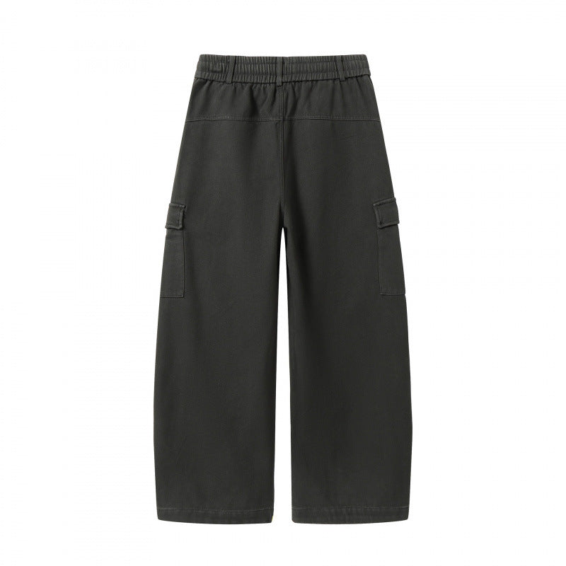 Damen Weite Cargo-Hose mit Tunnelzugbund, aufgesetzten Pattentaschen und weitem Bein Nord Taschen