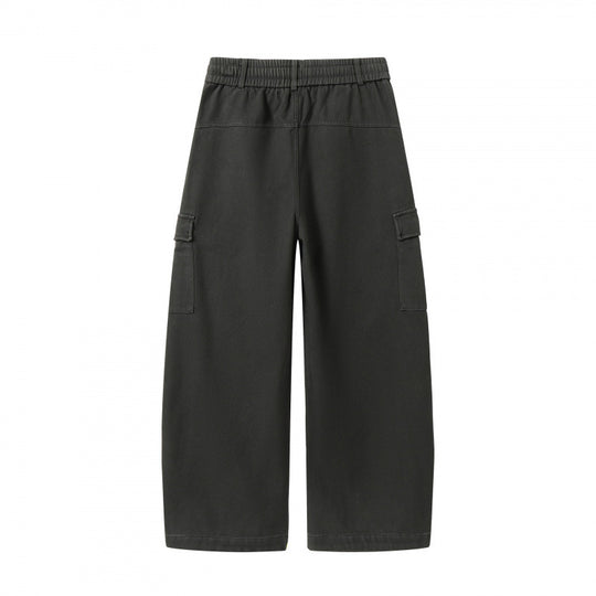 Damen Weite Cargo-Hose mit Tunnelzugbund, aufgesetzten Pattentaschen und weitem Bein Nord Taschen