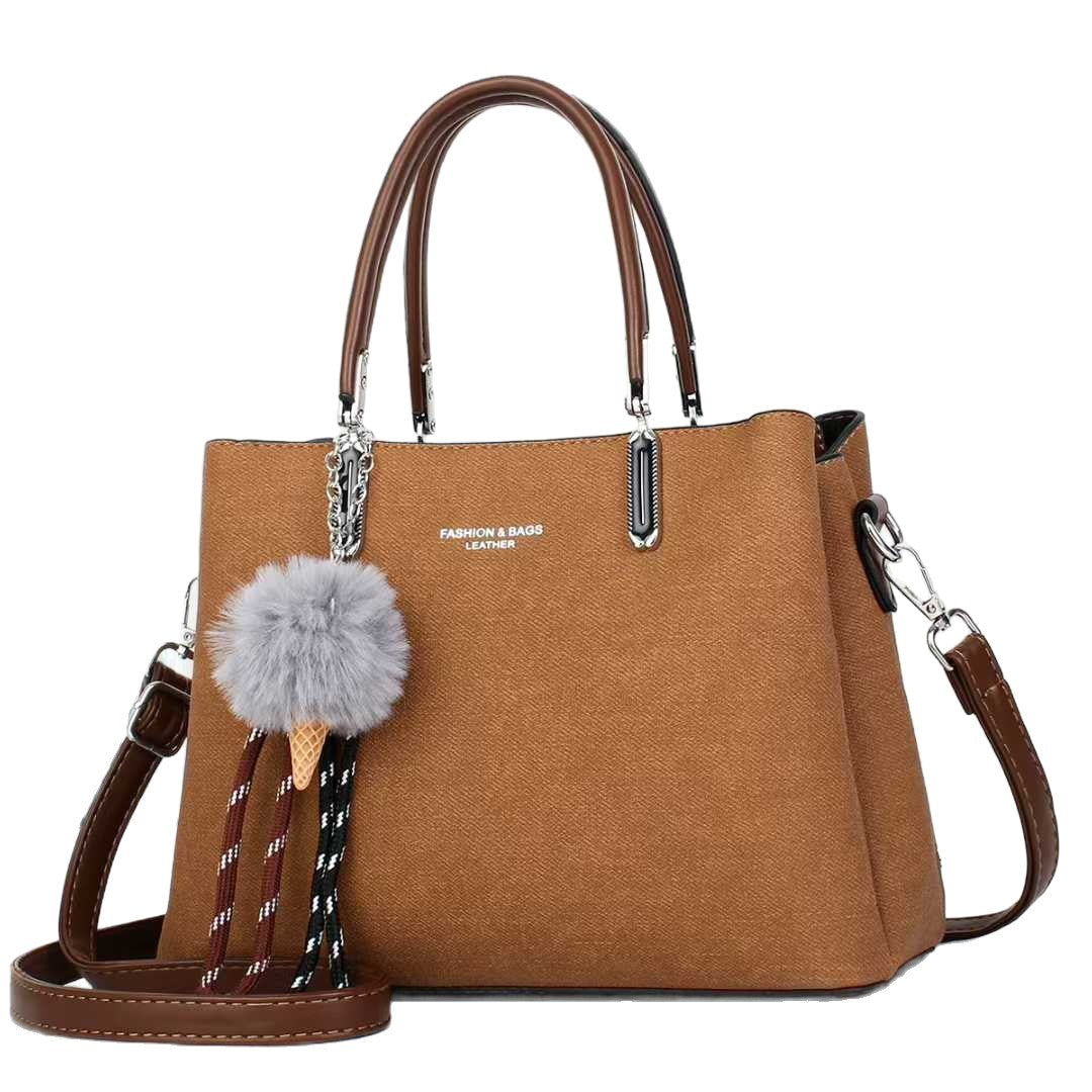 Damen elegante Handtasche im modernen Design mit abnehmbarem Anhänger Nord Taschen