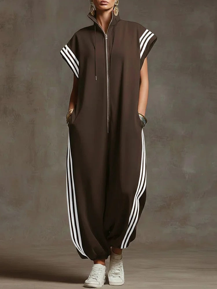 Damen Stylish Jumpsuit mit modernen Kontrasten Nord Taschen