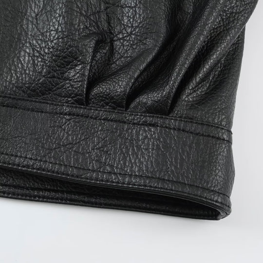 Damen Oversized Kunstleder-Capejacke mit hohem Stehkragen und Pattentaschen Nord Taschen