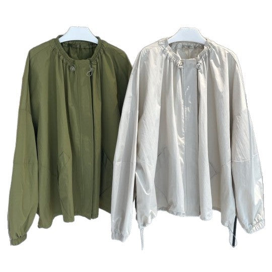 Damen Oversize Übergangsparka mit Kordelkragen und elastischen Bündchen Nord Taschen
