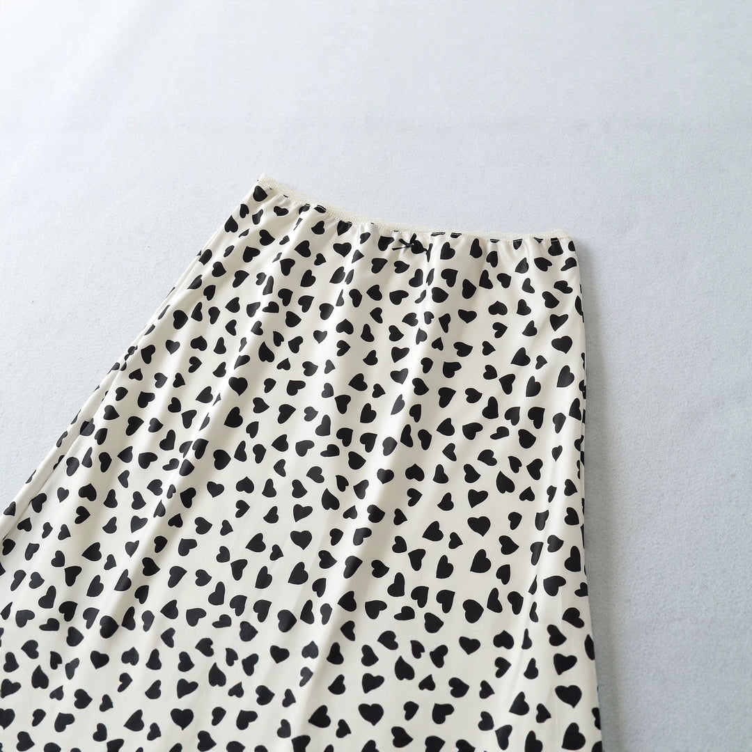 Damen Leichter Midirock aus Chiffon mit Leoprint und elastischem Bund Nord Taschen