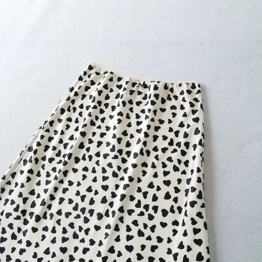 Damen Leichter Midirock aus Chiffon mit Leoprint und elastischem Bund Nord Taschen