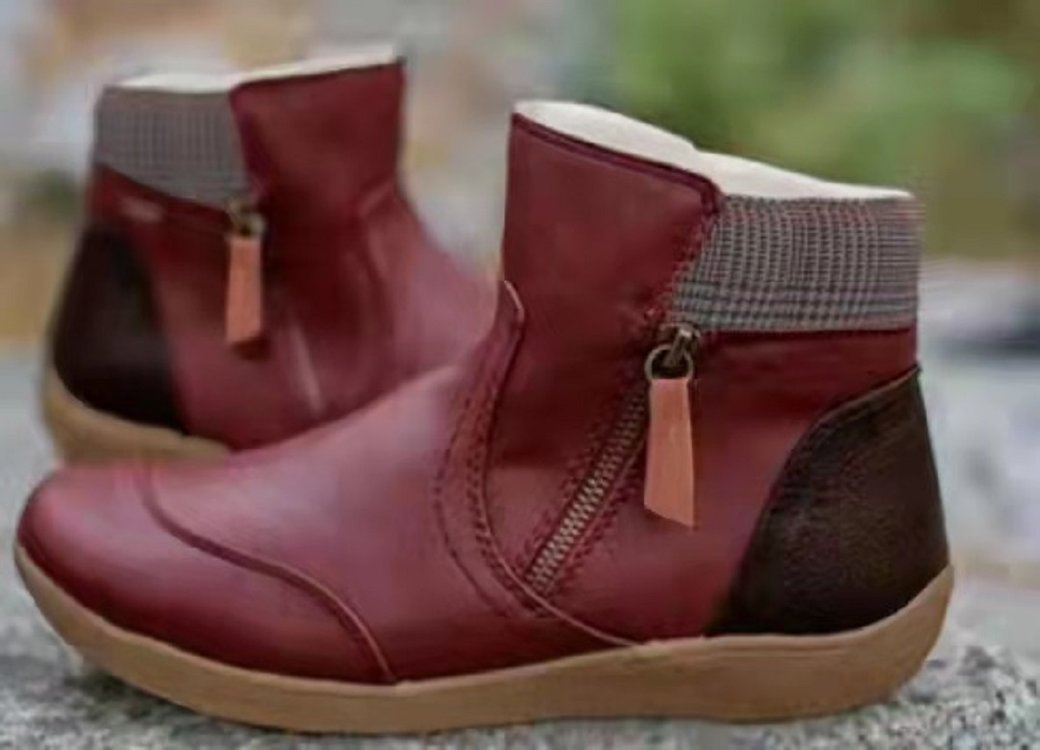 Damen  knöchelhohe Stiefelette mit seitlichem Reißverschluss, gepolstertem Komfortfußbett und flexibler Leichtsohle Nord Taschen