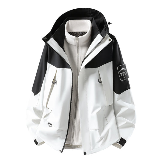 Unisex wasserfeste zweilagige Softshell-Regenjacke mit herausnehmbarem Fleecefutter und Kapuze Nord Taschen