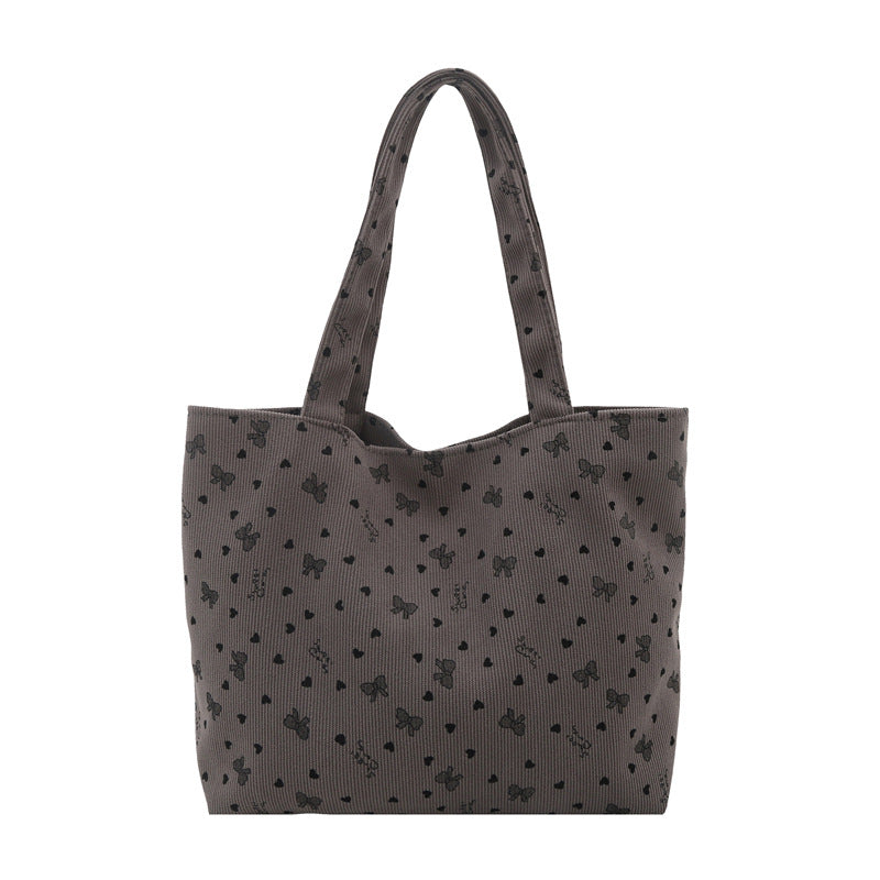 Damen Tragetasche aus strukturiertem Cord mit floralem Muster Nord Taschen